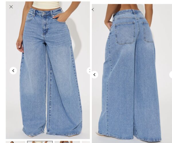 Fashionnova Kai ultra wide leg denim jeans in medium wash 13