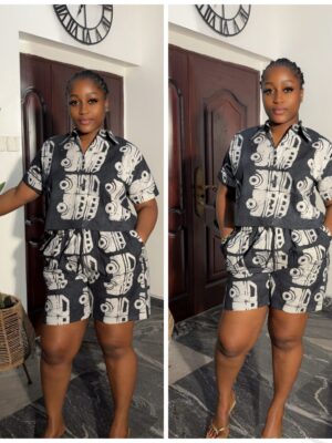 Barbz and co rtw Adire danfo in black & white