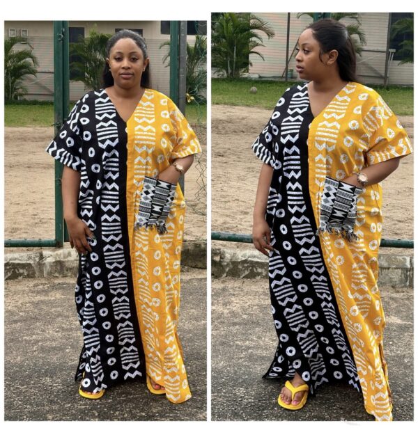 Barbz and co Ankara & akwete pocket vintage patch mix black/white & yellow 12/14/16/18 - Image 2