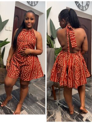 Barbz and co rtw  Ankara romper playsuit in  brown 10/12/14/16/18