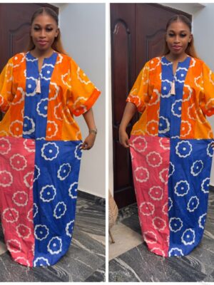 Barbz and co rtw  Adire multi color flower pattern bubu 10/12/14/16