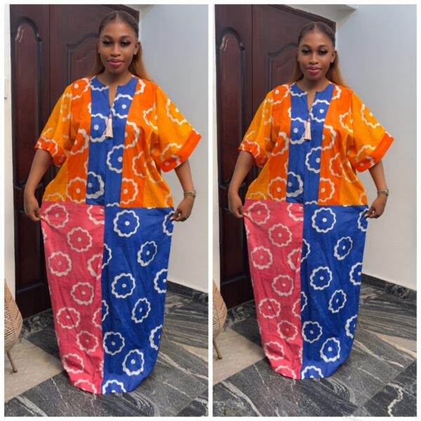 Barbz and co rtw  Adire multi color flower pattern bubu 10/12/14/16