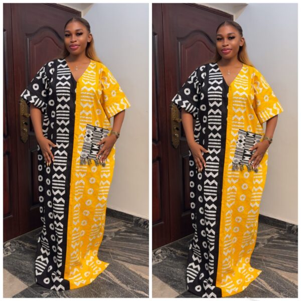 Barbz and co Ankara & akwete pocket vintage patch mix black/white & yellow 12/14/16/18