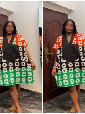 Barbz and co rtw ankara square/circle red black green 10/12/14/16 with black asoke