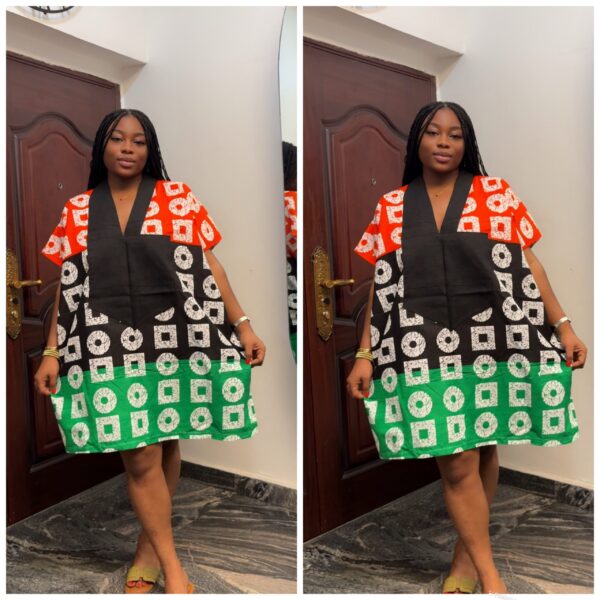 Barbz and co rtw ankara square/circle red black green 10/12/14/16 with black asoke