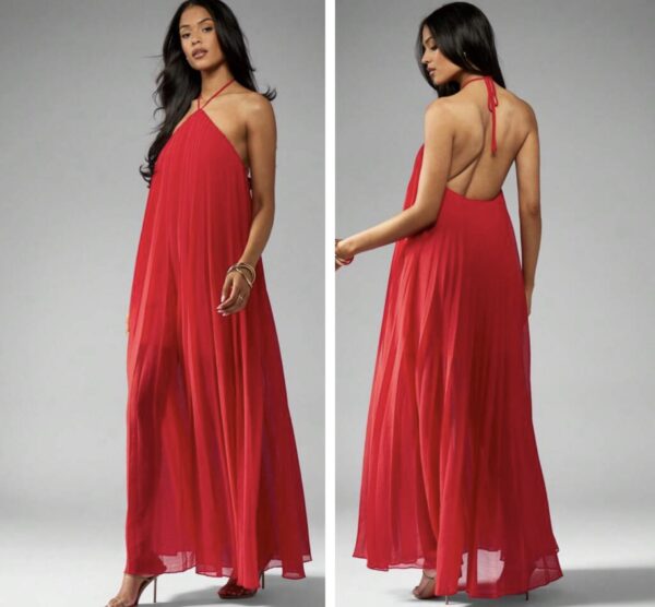 Missguided halter red maxi lush dress 12/14