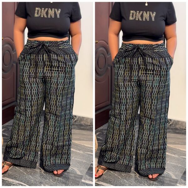 Barbz and co rtw  Ankara  stroke pants in multi color in black 12/14/16