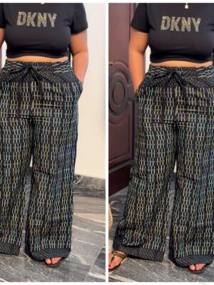 Barbz and co rtw  Ankara  stroke pants in multi color in black 12/14/16