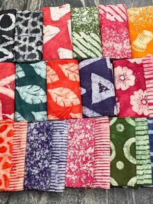 Adire batik fabric collection colorful