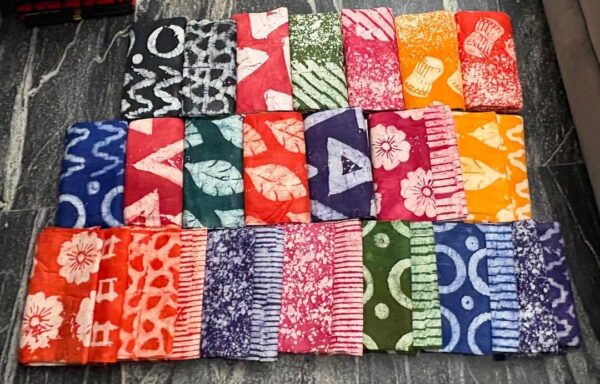Adire batik fabric collection colorful