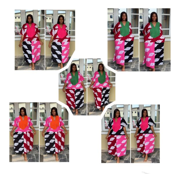 Barbz and co leaf set Ankara mid bubu collection