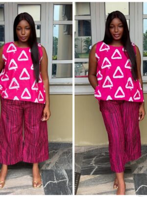 Barbz and co two piece triangle tank Ankle set collection in magenta & pink set
