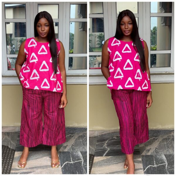Barbz and co two piece triangle tank Ankle set collection in magenta & pink set