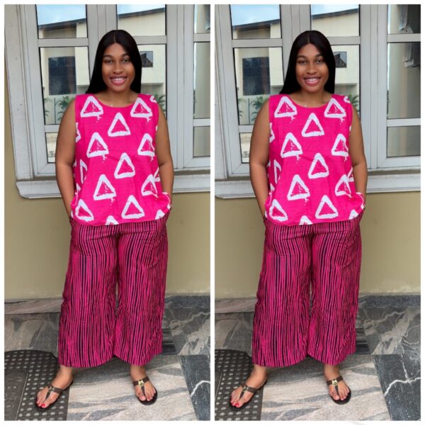 Barbz and co two piece triangle tank Ankle set collection in magenta & pink set - Image 2