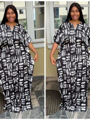 Barbz and co rtw silk bubu in black white 10/12/14/16