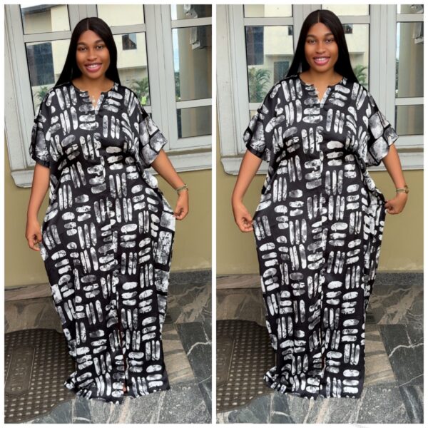 Barbz and co rtw silk bubu in black white 10/12/14/16