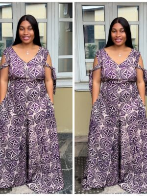 Barbz and co stylish hand tie palazzo Jumspuit in purple 12/14/16