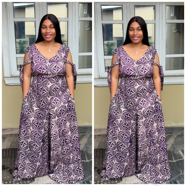 Barbz and co stylish hand tie palazzo Jumspuit in purple 12/14/16