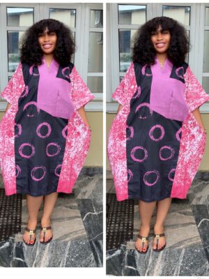 Barbz and co rtw Adire mini bubu with pink asoke 10/12/14/16