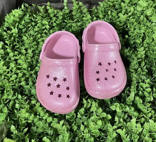 Primark glitter star girlie crocs in pink
