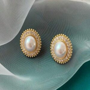 Shein rhinestone oval earrings with pear Gold/silver