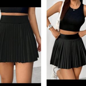 Shein pleated mini skirt in black