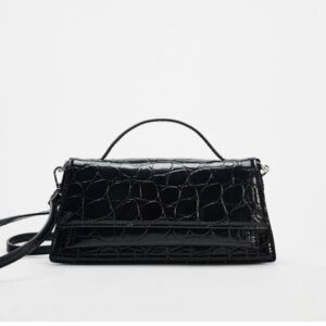 Zara flap croc  bag in black