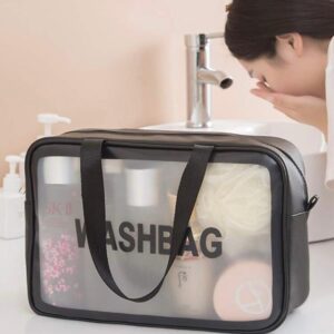 Shein transparent wash bag in black (L)