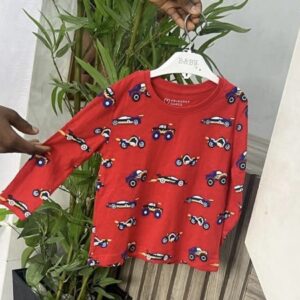 Primark red long sleeve with car characters boys kid