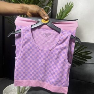 Primark two piece lounge set in baby pink / purple 8/10
