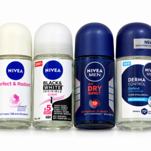 Nivea unisex deodorant roll on collection nivea black & white invisible clear , Nivea dry impact 72hrs