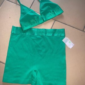Primark two piece lingerie set in green 12/14