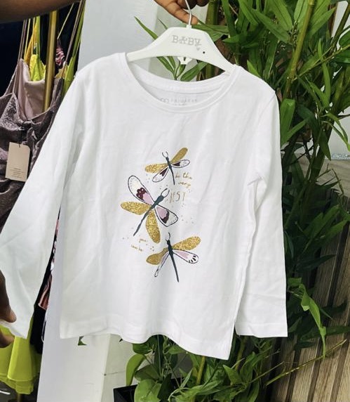 Primark white butterfly glitter girl kids