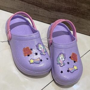 Primark purple girlie crocs with charm kids