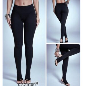 SHEIN sexy socks stirrup leg solid leggings in black 10