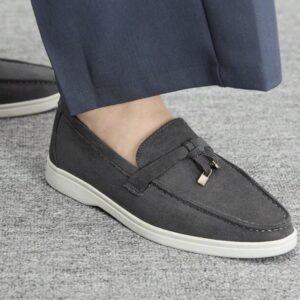 SHEIN solid loafers flat shoe  in grey 41