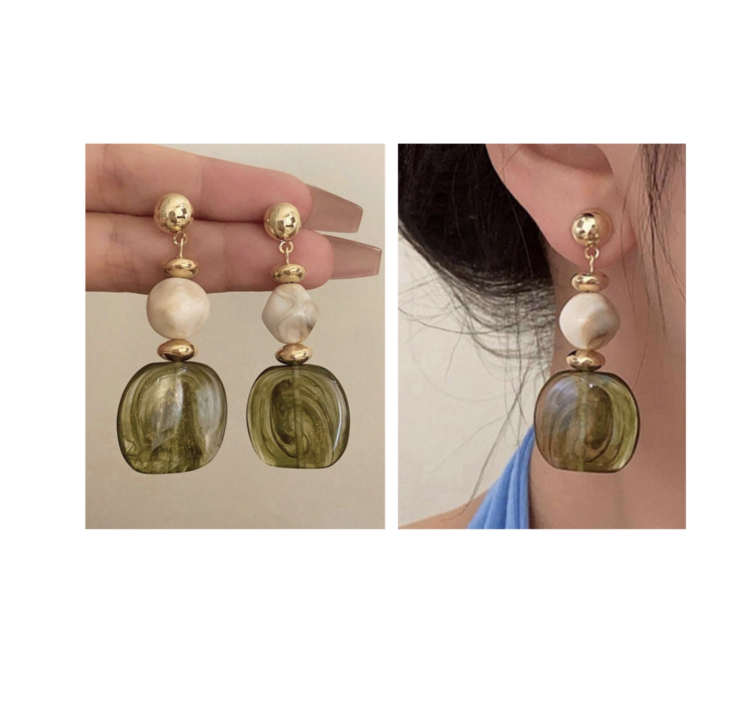 SHEIN vintage earring in light lemon green SHEIN vintage earring in light lemon green - Image 2