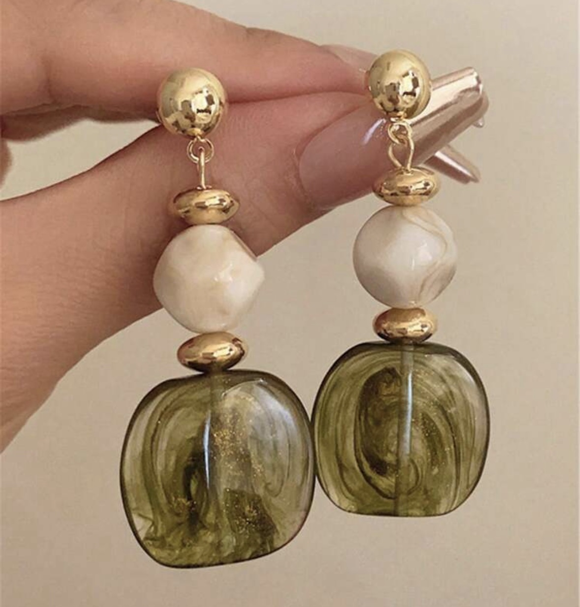 SHEIN vintage earring in light lemon green SHEIN vintage earring in light lemon green