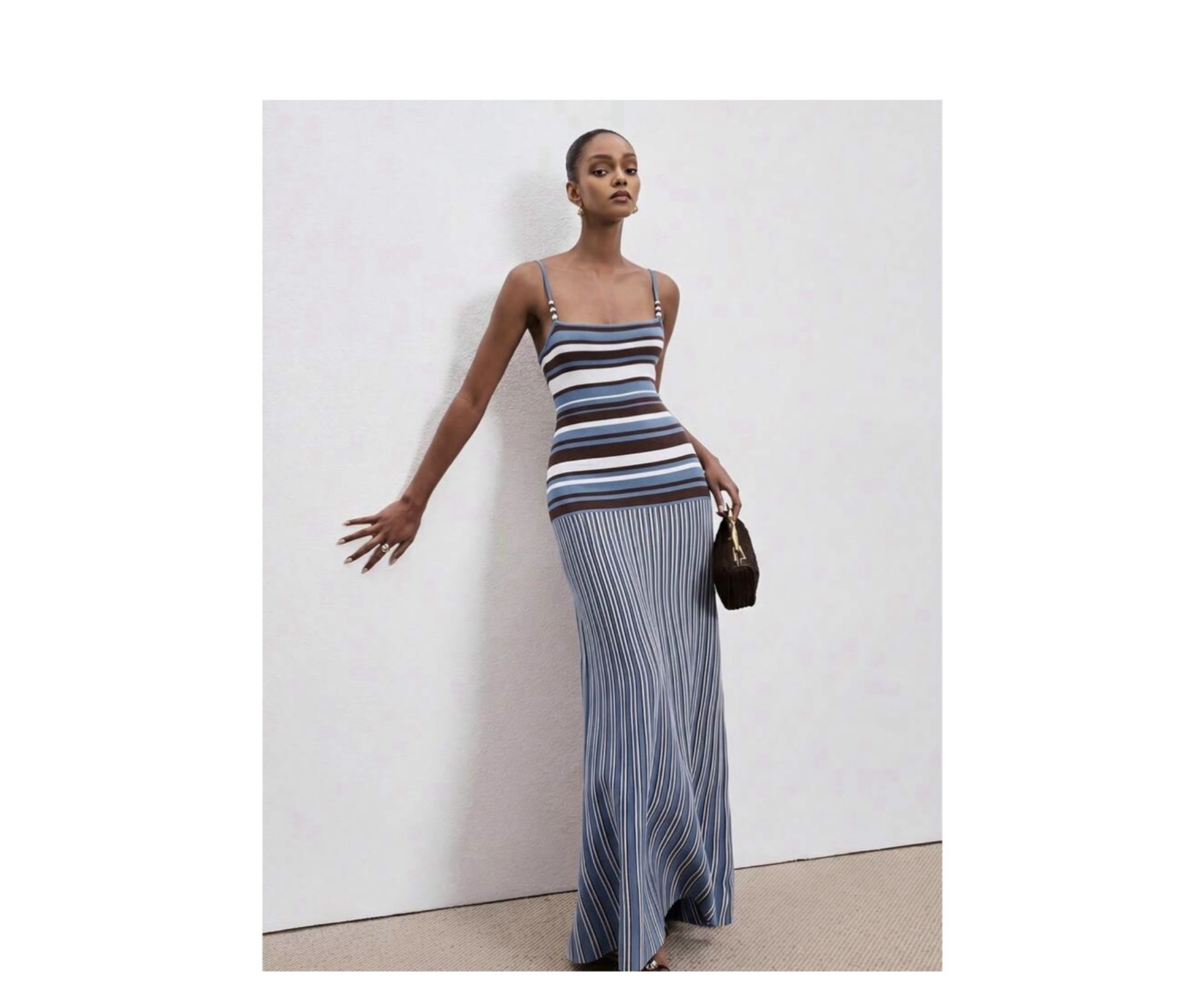 SHEIN cami knit solid dress in blue with beads 10 SHEIN cami knit solid dress in blue with beads 10