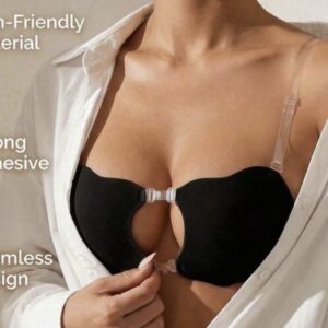 SHEIN invisible seamless strapless push up bra in black