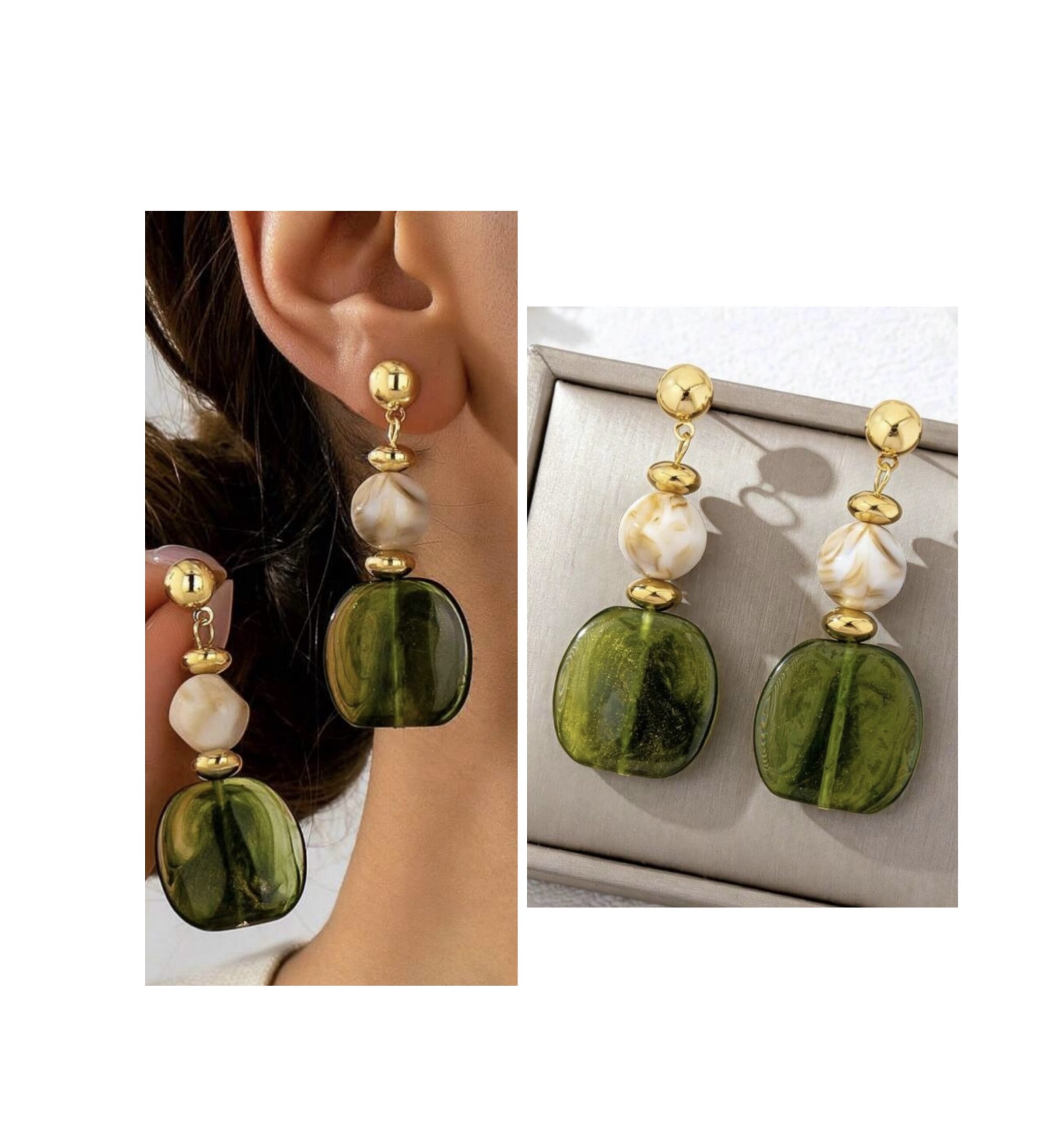 SHEIN vintage earring in deep lemon green SHEIN vintage earring in deep lemon green - Image 2