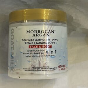 Morrocan Argan  goat milk extract whitening repair & glowing scrub 650ml