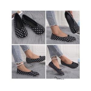 SHEIN polka dot flat shoe in black & white