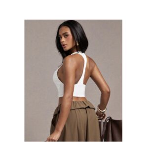 Shein halter white crop top M
