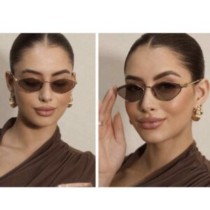 SHEIN solid retro classy small frame sunglasses light brown