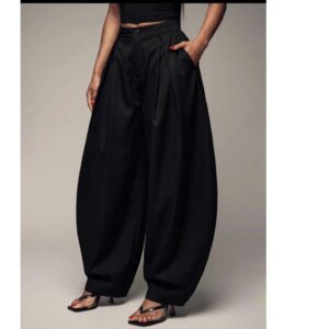 SHEIN solid  pocket pants barrel style in black L