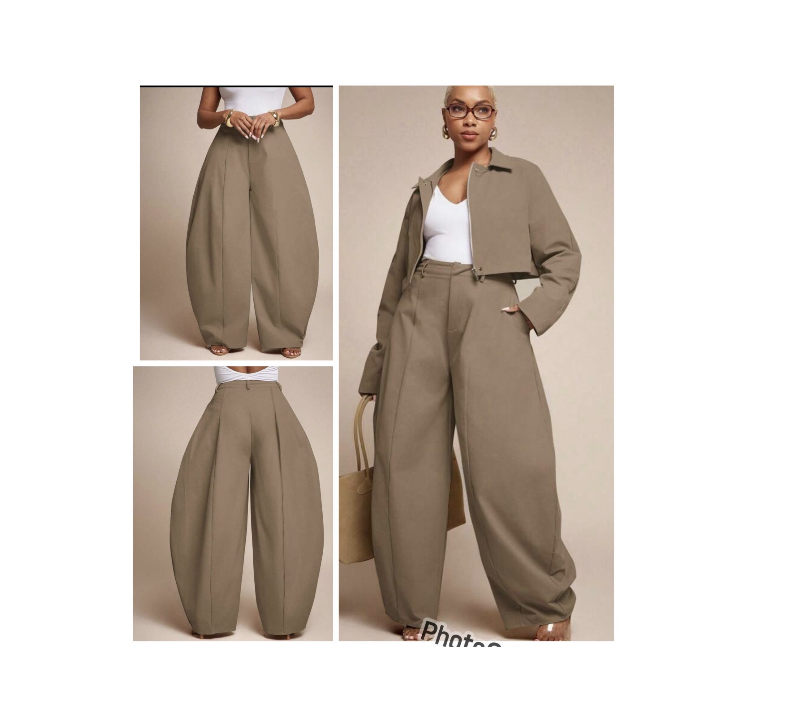 Shein high waist barrel pant in mocha brown Shein high waist barrel pant in mocha brown - Image 2