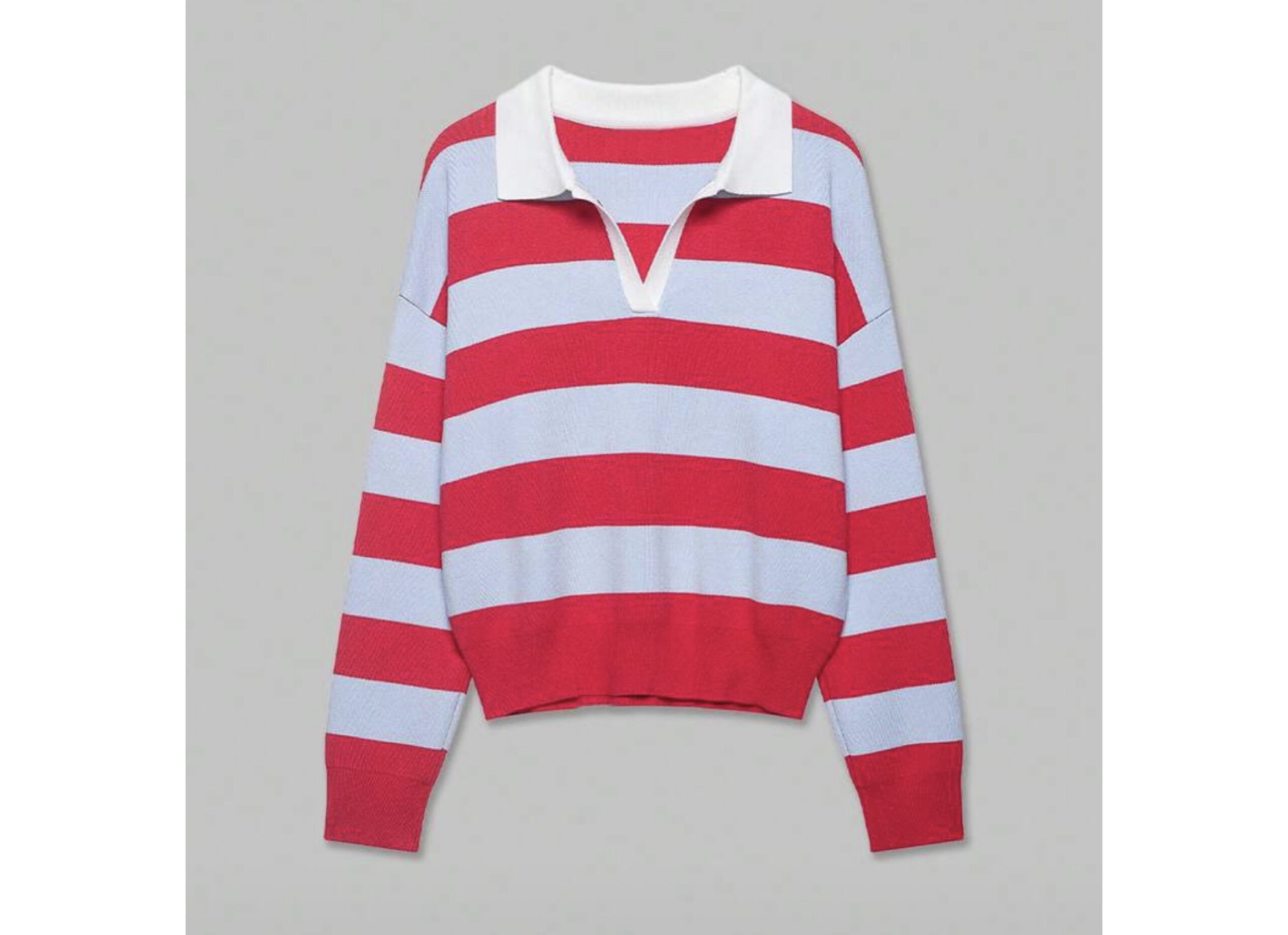 SHEIN knit stripe polo collar top in multicolor L SHEIN knit stripe polo collar top in multicolor L