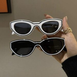 SHEIN 2in1 retro cat eye sunglasses in black & white