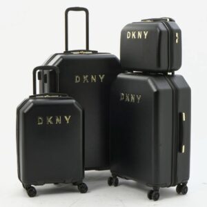Dkny solid luggage set in black